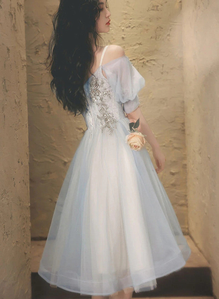 Lovely Short Prom Dress Blue Homecoming Dress