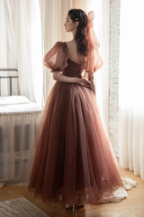 Lovely Tulle Puffy Sleeves Homecoming Dress Graduation Dress