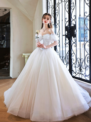White Off Shoulder Sweetheart Beaded Long Party Dress