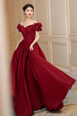Lovely Wine Red Sweetheart Long A-Line Prom Dress