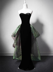 Black Mermaid Velvet Sweetheart Long Party Dress