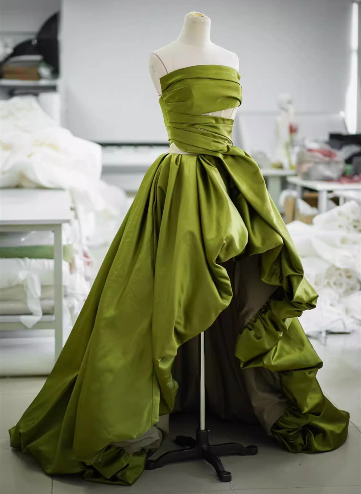 Green High Low Chic Beautiful Party Dress Prom Dress