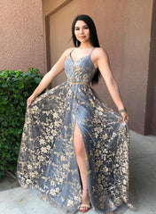 Charming A-line Long Low Back Prom Dress