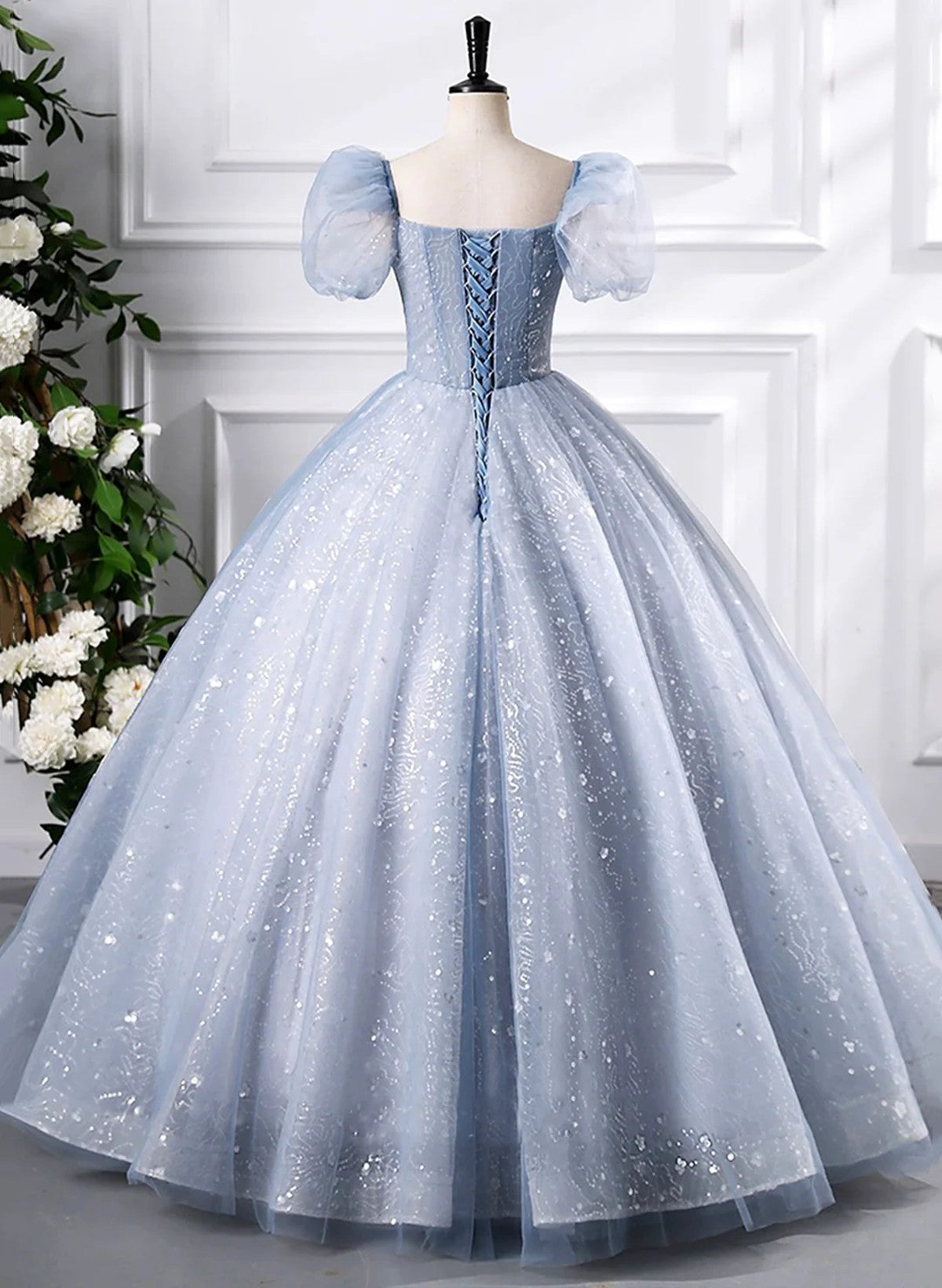 Vestido de fiesta glamuroso de tul hasta el suelo 