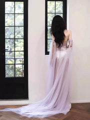 Lindo vestido formal largo con escote en forma de corazón de satén suave 