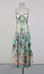Juda Bohemian Print Flowy Maxi Dress