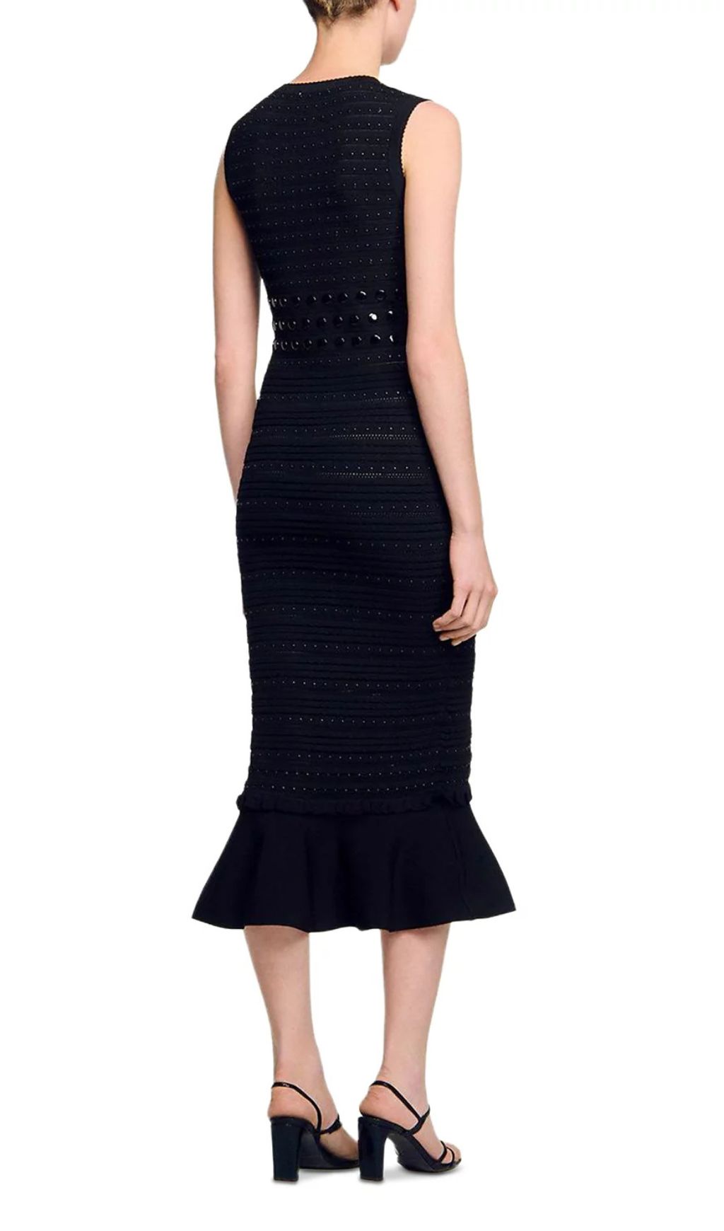 Chic Studded Knit Midi Dress
