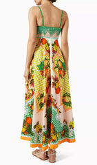 Deanna Vibrant Fruit Print Strappy Maxi Dress