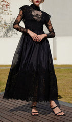 Elegant Black Lace Maxi Dress