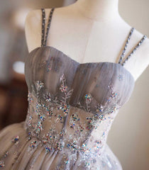 A-Line Tulle Beaded Short Party Dress