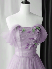 Elegante vestido de fiesta largo de tul con flores 