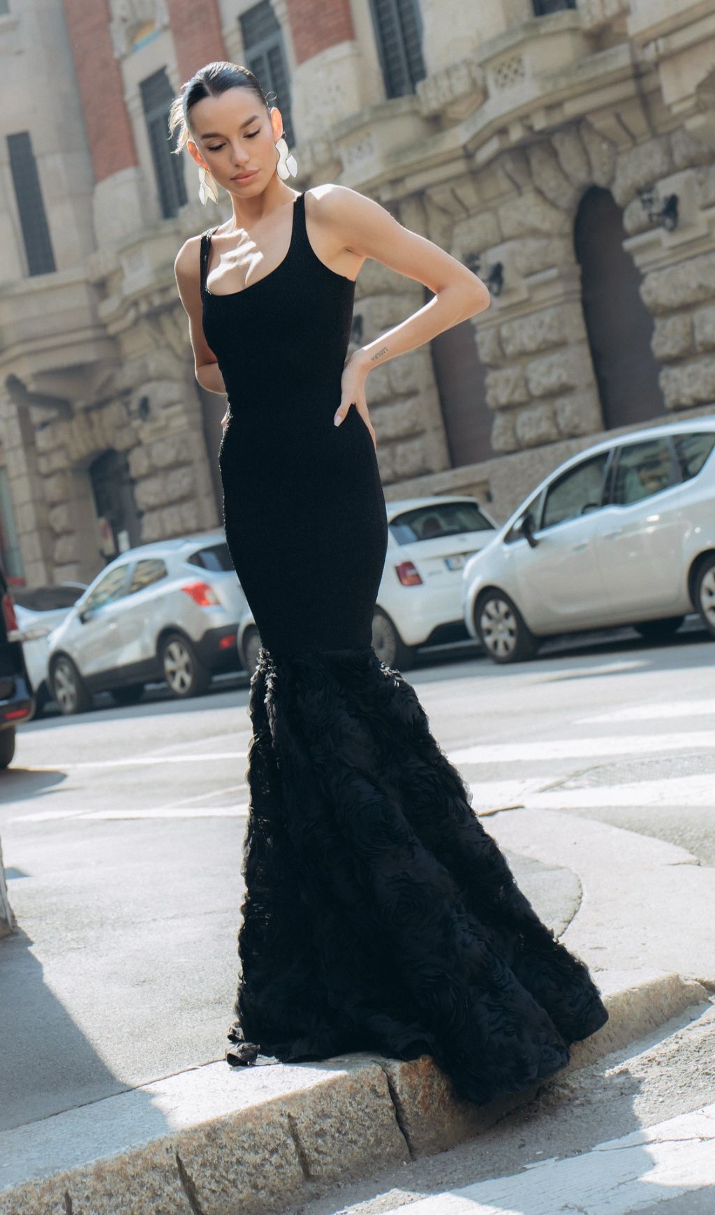 Gowan Black Strappy Floral Maxi Dress