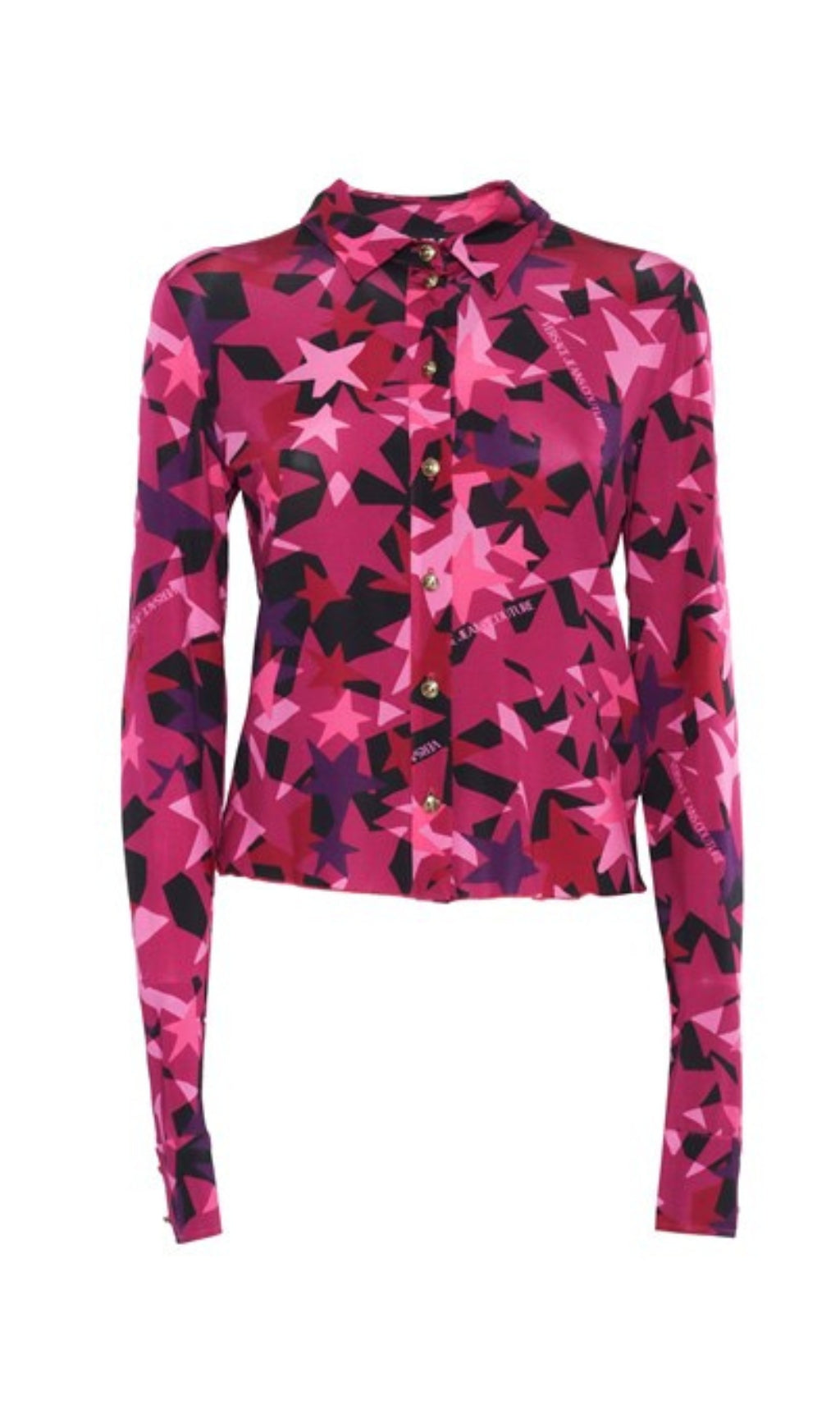 Vibrant Star-Print Long Sleeve Button-Up Shirt