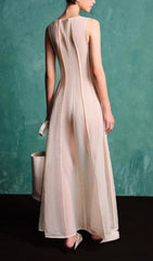 Elva Ethereal Sleeveless Mesh Maxi Dress