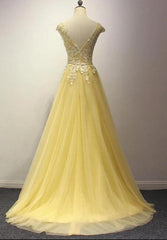 Beautiful Yellow Long Prom Dress
