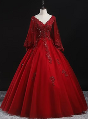 Hermoso vestido de tul con apliques de encaje y cuentas para dulces 16 