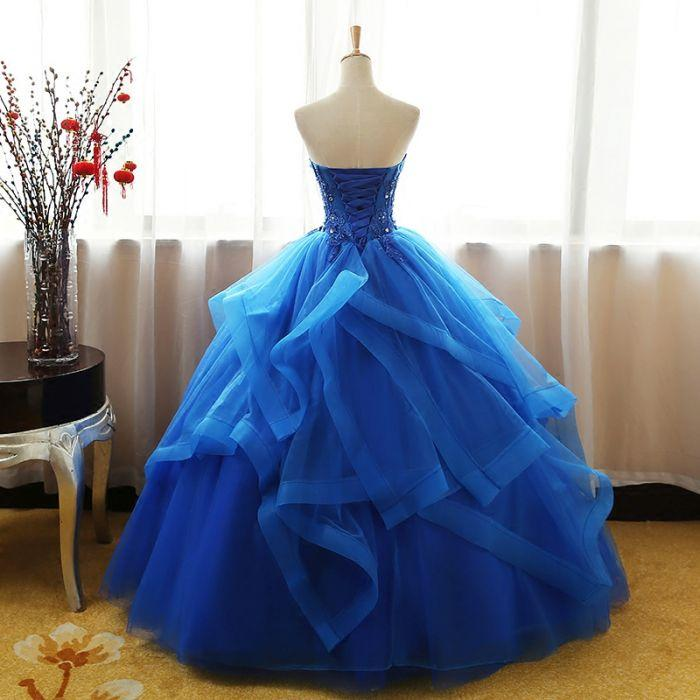 Lovely Royal Blue Tulle Prom Dress