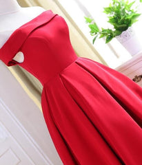 Charming Satin Red Off The Shoulder Homecoming Dress