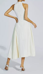 Clemency Halter Pleated Midi Dress