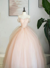 Lindo vestido de fiesta de tul rosa con escote en forma de corazón para dulces 16 