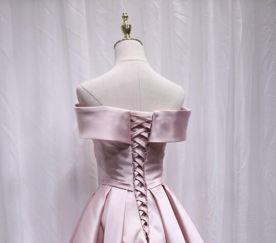 Pink Off Shoulder Bridesmaid Dress