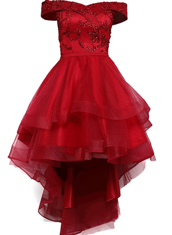 Vestido de fiesta de moda de corte alto y bajo 