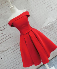 Beautiful Red Satin Short Party Dress