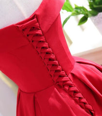 Charming Satin Red Off The Shoulder Homecoming Dress