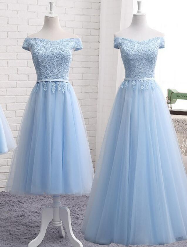 Hermoso vestido de fiesta azul claro 