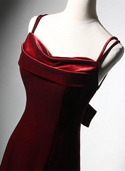 Wine Red Low Back Mermaid Formal Dress