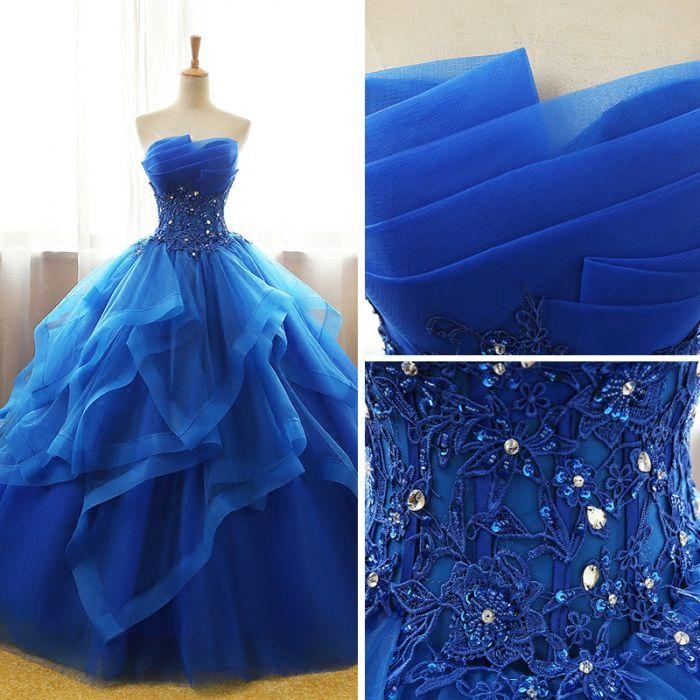 Lovely Royal Blue Tulle Prom Dress