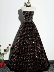 Vestido de fiesta elegante de corte A con lentejuelas 