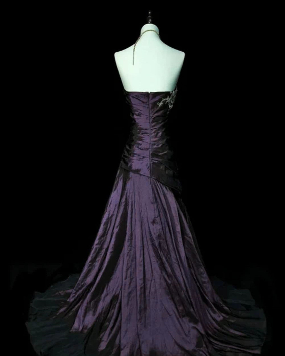 Purple Taffeta Mermaid Sweetheart Long Evening Dress