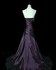 Purple Taffeta Mermaid Sweetheart Long Evening Dress
