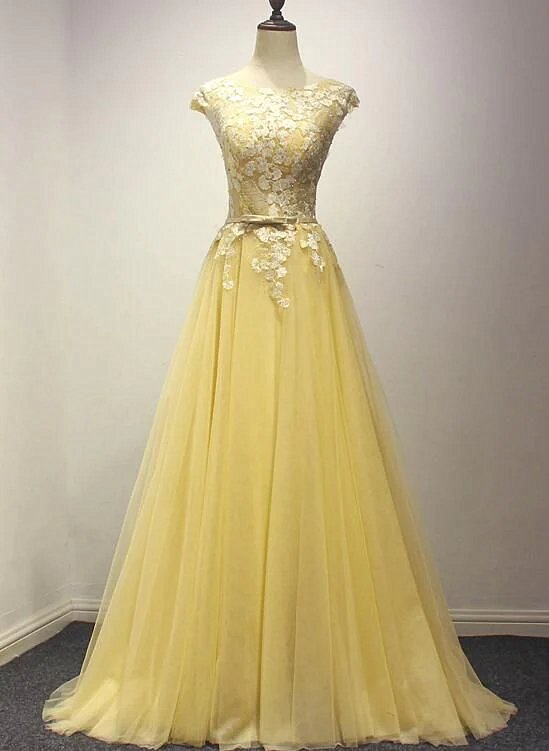 Beautiful Yellow Long Prom Dress