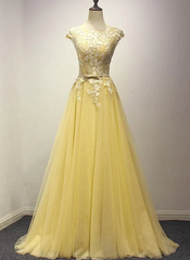 Beautiful Yellow Long Prom Dress