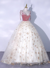 Lovely Ivory Tulle Ball Gown Straps Party Dress