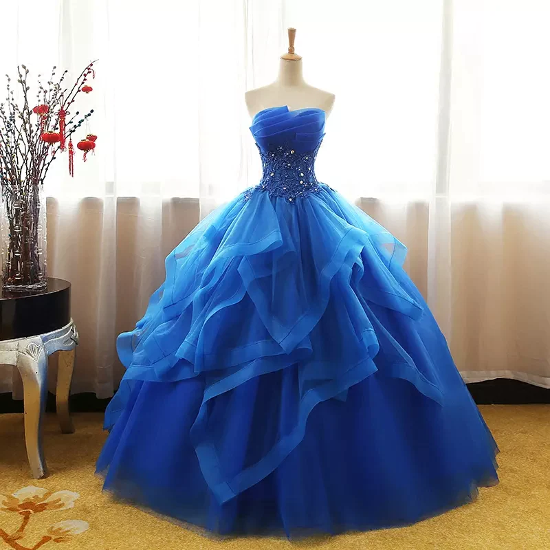 Lovely Royal Blue Tulle Prom Dress
