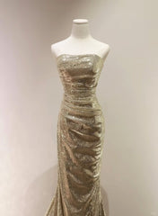 Chic Sequins Mermaid Scoop Long Formal Dress