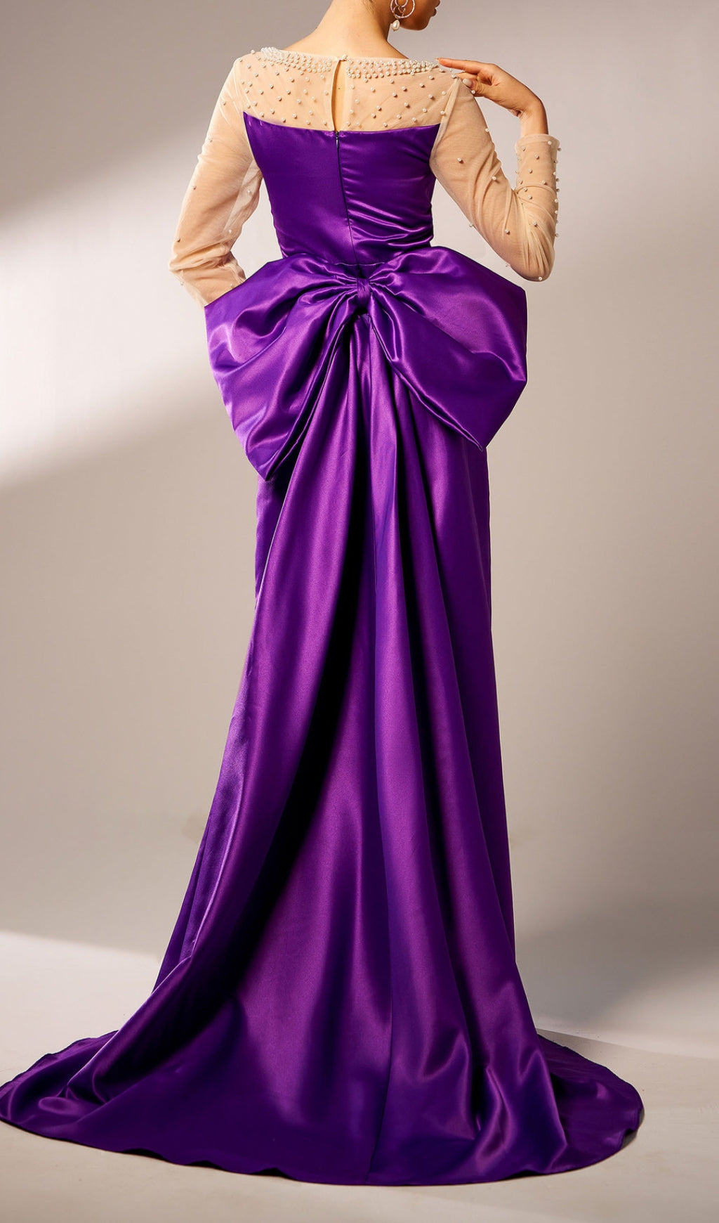Elegant Purple Satin Maxi Gown