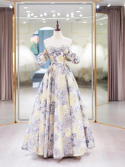 Lindo vestido de fiesta largo con escote en forma de A y encaje floral 