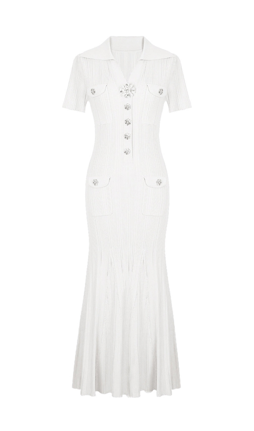 Elegant Lilac Ribbed Knit Maxi Dress