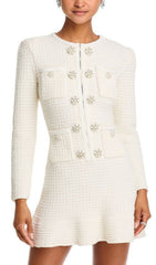 Elegant Basia Tweed Rhinestone Mini Dress