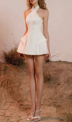 Jayana White Halter Mini Dress