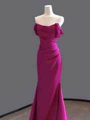 Vestido de fiesta elegante de sirena con hombros descubiertos y largo hasta el suelo 