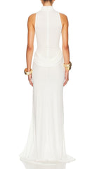 Gryta White Halter Maxi Gown