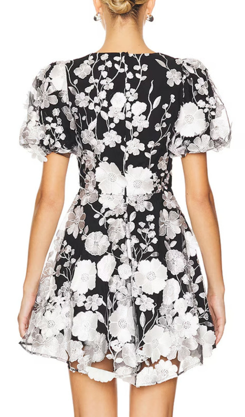 Chayan Chic Floral Embroidery Mini Dress