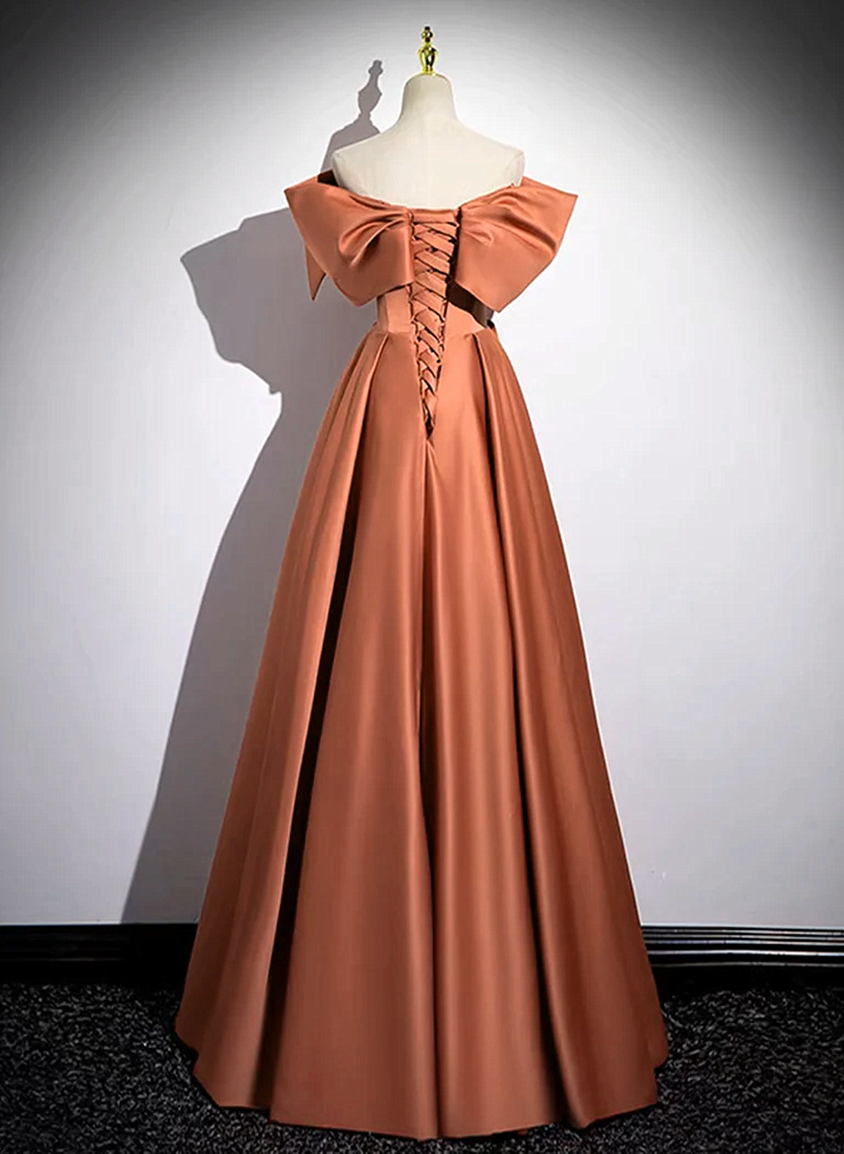 A-line Orange Satin Beaded Sweetheart Prom Dress