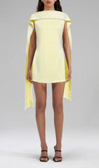 Johari Pearl-Trimmed Cape Mini Dress