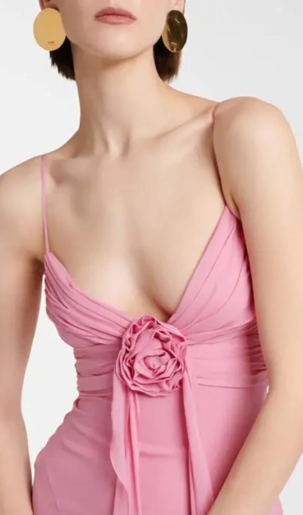Frazier Pink Rose Ruffle Maxi Dress